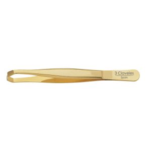Pinza 3 claveles estrecha oro 90 mm.