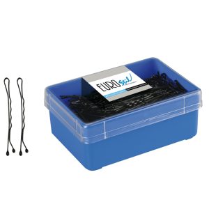 Caja 300 clips ondulados 5 cms. negra eurostil