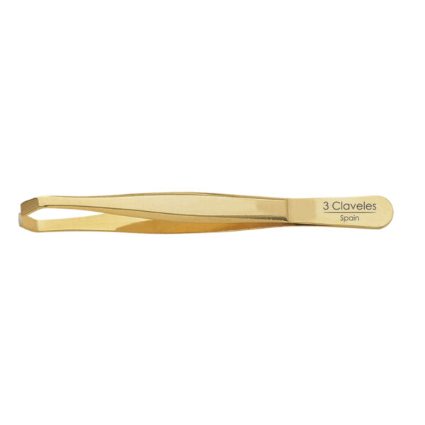 Pinza 3 claveles estrecha oro 90 mm.