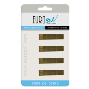 Carton 24 clips ondulados 5 cms. bronce