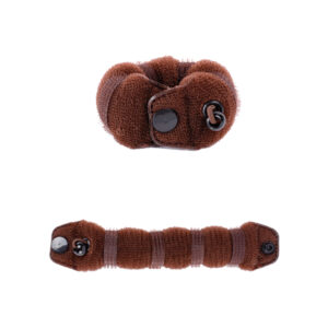 Relleno moño clip alargado pequeño castaño 17 cm