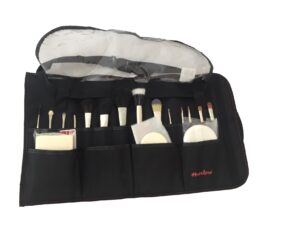 Martora manta delantal con 14 pinceles, borla y 2